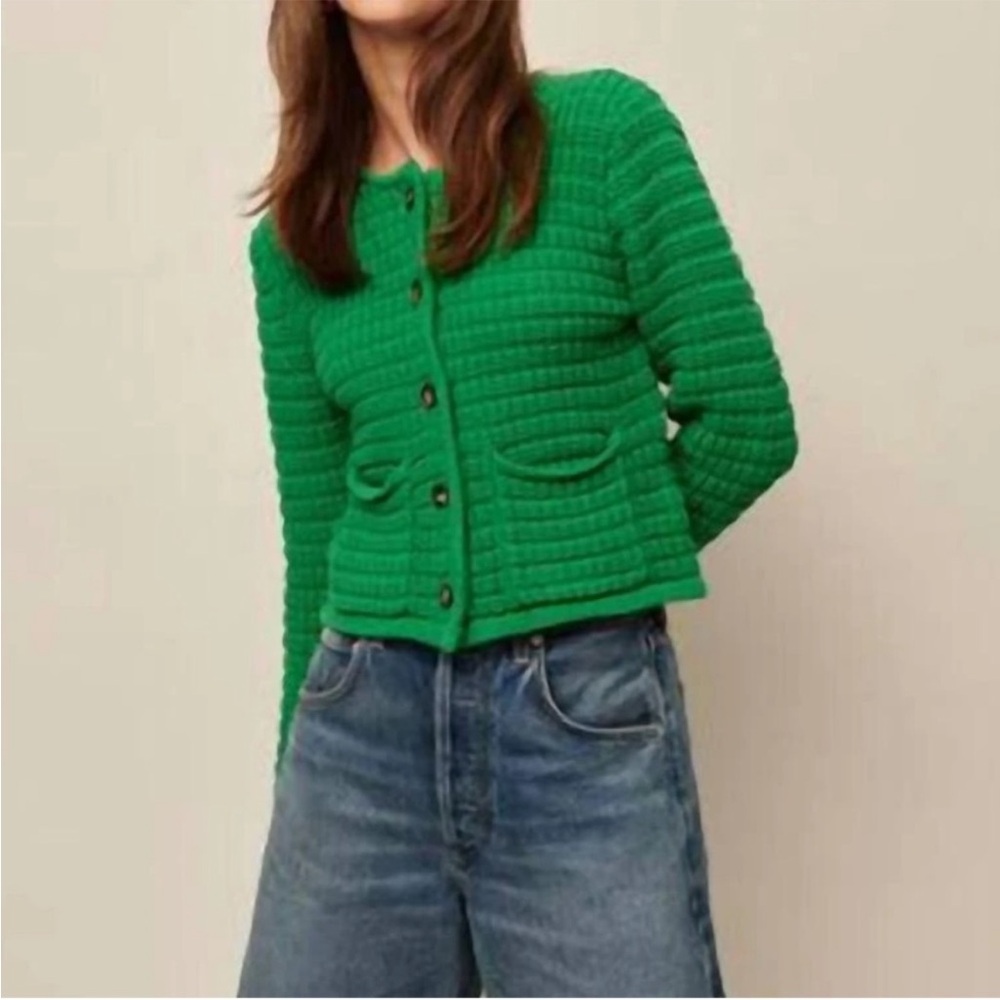 NWT Line Luna Cardigan in Kelly Green Green MSRP $225 Size Small - Picture 3 of 7